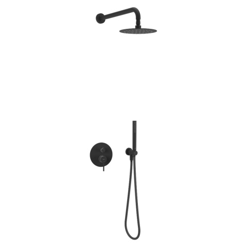 Excellent PI zestaw prysznicowo-wannowy podtynkowy 3 funkcyjny, z deszczownicą 25 cm, czarny mat AREX.SET.1247BL