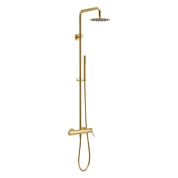 Excellent PI zestaw prysznicowy ścienny z deszczownicą 25 cm, złoty szczotkowany AREX.1281GB