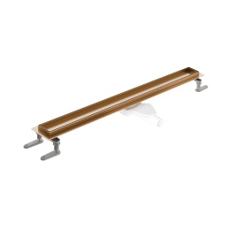 Excellent Stilio odpływ liniowy 90 cm z kołnierzem ruszt do wypełnienia płytką, miedziany szczotkowany INEX.1515.900.P.CB