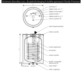 Galmet zbiornik c.w.u. do jednofunkcyjnych kotłów gazowych Rondo Premium SGW(S) 120l 26-12750