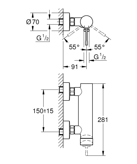 Grohe Essence Jednouchwytowa bateria prysznicowa cool sunrise złoty 33636GL1