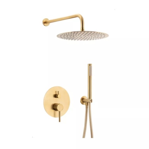 KFA Armatura MOZA BRUSHED GOLD zestaw natryskowy podtynkowy z baterią 3-funkcyjną 503950131