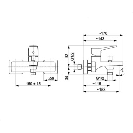 KFA MALAGA bateria wannowo-natryskowa naścienna, brushed light gold 452401031