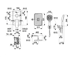 KFA zestaw natryskowy podtynkowy Malaga, chrom 452950100
