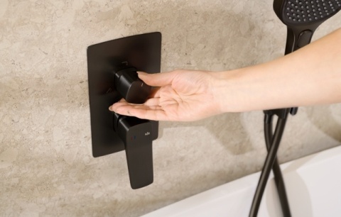 KFA zestaw natryskowy podtynkowy z drążkiem przesuwnym Malaga, czarny 452930181