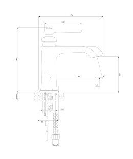 Omnires Armance Bateria umywalkowa z korkiem klik-klak AM5211CR