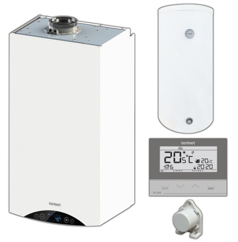 Termet Gold Plus II 25 + zasobnik SWK 100 L + regulator Termet ST-292 V2 bezprzewodowy + czujnik temperatury WKP58T1V2100K/PLAT