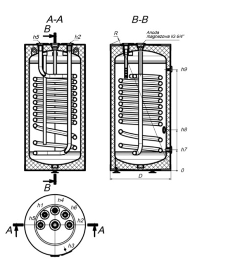 Termet Silver Pro 20 Kw + Zasobnik C.W.U. WHR 120 (Pakiet Kocioł Kondensacyjny Jednofunkcyjny + zasobnik 120 WKP615100120H/PL1T