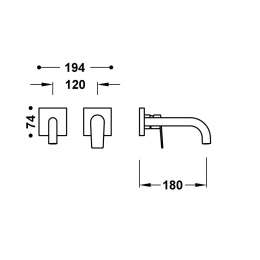 Tres PROJECT-TRES ELEMENT NAŚCIENNY DO PODTYNKOWEGO KORPUSU BATERII UMYWALKOWEJ-21130021