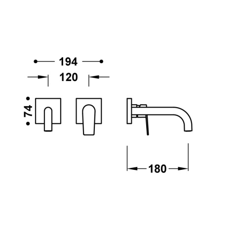 Tres PROJECT-TRES ELEMENT NAŚCIENNY DO PODTYNKOWEGO KORPUSU BATERII UMYWALKOWEJ-21130021