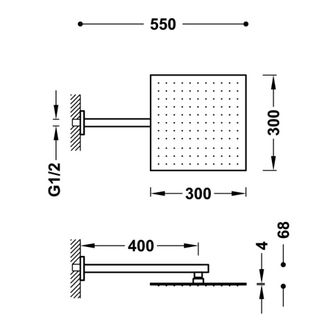 Tres Ramię naścienne z obrotową deszczownicą-134433