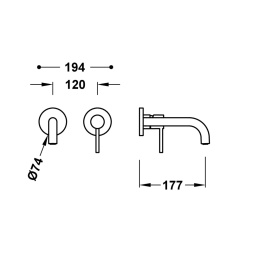 Tres STUDY ELEMENT NAŚCIENNY DO PODTYNKOWEGO KORPUSU BATERII UMYWALKOWEJ-26230021