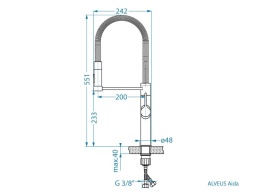 ALVEUS Bateria kuchenna AIDA S czarny mat 1150841