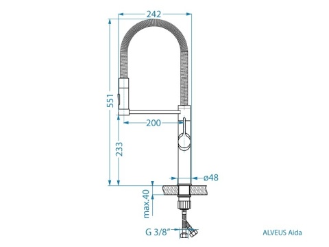 ALVEUS Bateria kuchenna AIDA S czarny mat 1150841