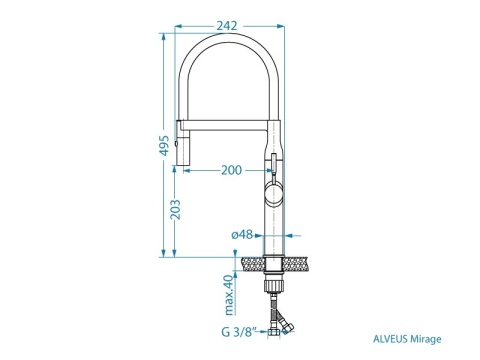 ALVEUS Bateria kuchenna MIRAGE S czarny mat 1150893