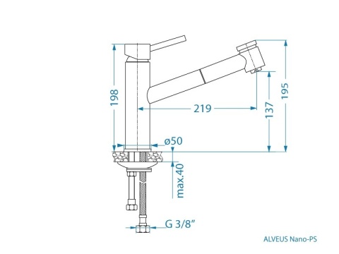 ALVEUS Bateria kuchenna NANO PS chrom 1150890