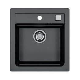 Alveus Atrox 20 Zlewozmywak granitowy jednokomorowy 50x47 cm czarny 1131990