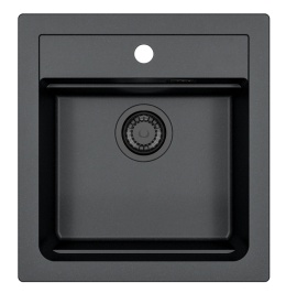 Alveus Atrox 20 Zlewozmywak granitowy jednokomorowy 50x47 cm deep black 1148161