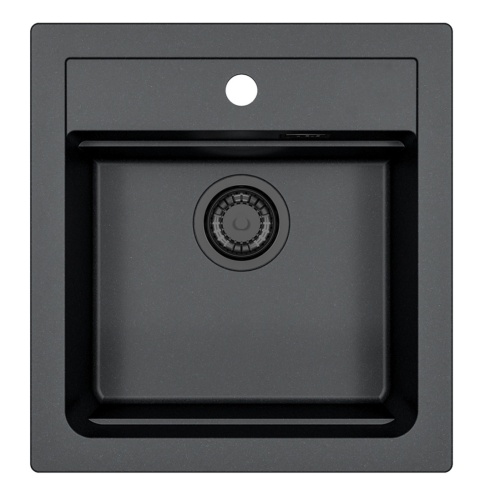 Alveus Atrox 20 Zlewozmywak granitowy jednokomorowy 50x47 cm deep black 1148161