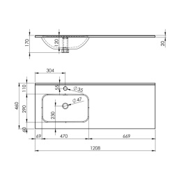 Elita Skappa 120 Umywalka meblowa 121x46,4 cm lewa biała 145955