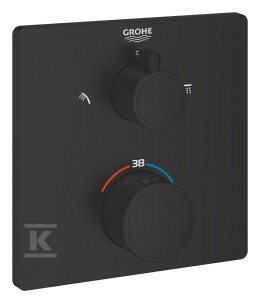 GROHE-Grohtherm Termostatyczna bateria prysznicowa do obsługi dwóch wyjść wody czarny mat 1022092430