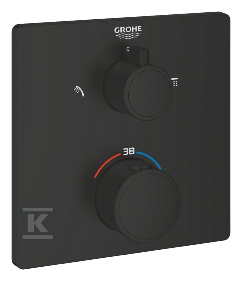GROHE-Grohtherm Termostatyczna bateria prysznicowa do obsługi dwóch wyjść wody czarny mat 1022092430