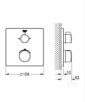 GROHE-Grohtherm Termostatyczna bateria prysznicowa do obsługi dwóch wyjść wody czarny mat 1022092430