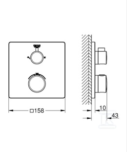 GROHE-Grohtherm Termostatyczna bateria prysznicowa do obsługi dwóch wyjść wody czarny mat 1022092430
