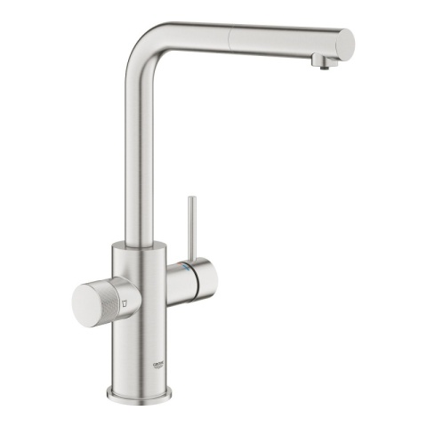 Grohe Blue Pure Minta Bateria kuchenna wysoka z wyciąganą wylewką z funkcją filtrowania wody stal nierdzewna 30590DC0