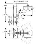 Grohe Tempesta System 250 Cube Zestaw prysznicowy termostatyczny natynkowy z deszczownicą chrom 26689001