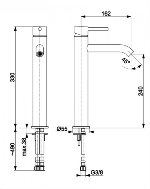 KFA MOZA ROSE GOLD bateria umywalkowa nablatowa miedź szczotkowana 503261234