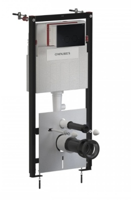 Omnires Flush Set Strongframe 3w1 stelaż podtynkowy do WC przycisk spłukujący czarny mat STFWC1R45-RBLM