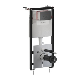 Omnires Flush Set Strongframe 3w1 stelaż podtynkowy do WC przycisk spłukujący grafit szczotkowany STFWC1R45-RGR
