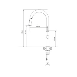 Quadron DARCY SteelQ bateria kuchenna z wyciagana wylewką graphite 4172506_PVDT1