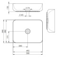 ROCA Umywalka ceramiczna ROCA Nomia 50 nablatowa prostokątna 500 x 390 x 130 mm white | RE040500058060