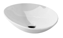 Roca Umywalka ceramiczna ROCA Oxy nablatowa owalna 498 x 415 x 144 mm biała połysk | RE040500118060