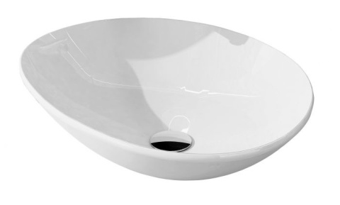 Roca Umywalka ceramiczna ROCA Oxy nablatowa owalna 498 x 415 x 144 mm biała połysk | RE040500118060