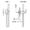 Tres CUADRO Bateria jednouchwytowa podtynkowa z natryskiem do toalety Czarny brąz 00612301KMB