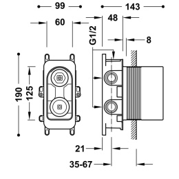 Tres Rapid-Box Element podtynkowy do baterii prysznicowej i wannowej 20827310