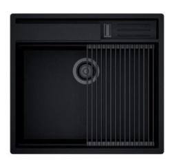 GLOBALO Zlewozmywak granitowy SILVANO 60.1 BLACK/BL Mat