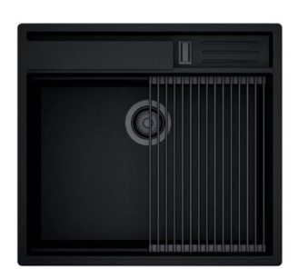 GLOBALO Zlewozmywak granitowy SILVANO 60.1 BLACK/BL Mat