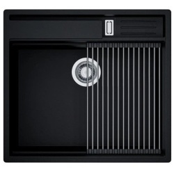 GLOBALO Zlewozmywak granitowy SILVANO 60.1 BLACK/IX