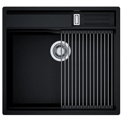 GLOBALO Zlewozmywak granitowy SILVANO 60.1 BLACK/IX
