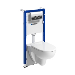 Geberit Duofix Basic Stelaż podtynkowy do WC H112 cm + WC Selnova bezkoł z deską wolnoop białą + przycisk WC + mata 118.341.21.2