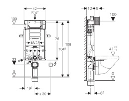 Geberit Selnova Compact Umywalka wisząca 45x25 cm z otworem na baterię z prawej strony z przelewem biały 500.318.01.5