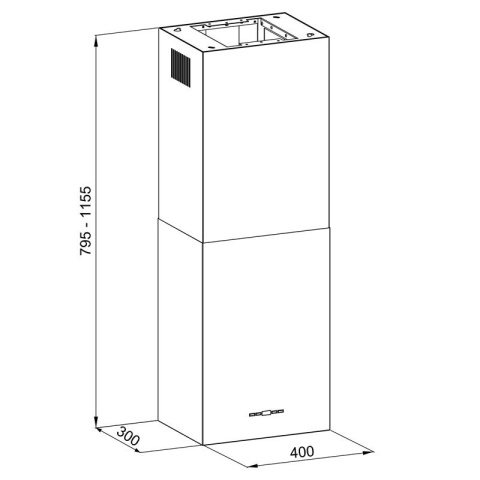 Globalo Design Werno Isola 40.2 Okap wyspowy czarny WERNO_ISOLA_40_2_BK