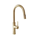 Globalo Exclusive Divio Light Gold Mat 1.1 Bateria kuchenna z wyciąganą wylewką jasny złoty mat z PVD DIVIO_LIGHT_GOLD_MAT