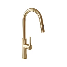 Globalo Exclusive Divio Light Gold Mat 1.1 Bateria kuchenna z wyciąganą wylewką jasny złoty mat z PVD DIVIO_LIGHT_GOLD_MAT