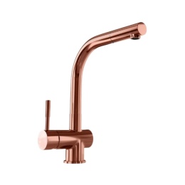 Globalo Exclusive Lobio Copper 1.1 Bateria kuchenna z wyciąganą wylewką miedziana z powłoką PVD LOBIO_COPPER
