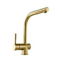 Globalo Exclusive Lobio Gold Mat 1.1 Bateria kuchenna z wyciąganą wylewką złoty mat z powłoką PVD LOBIO_GOLD_MAT
